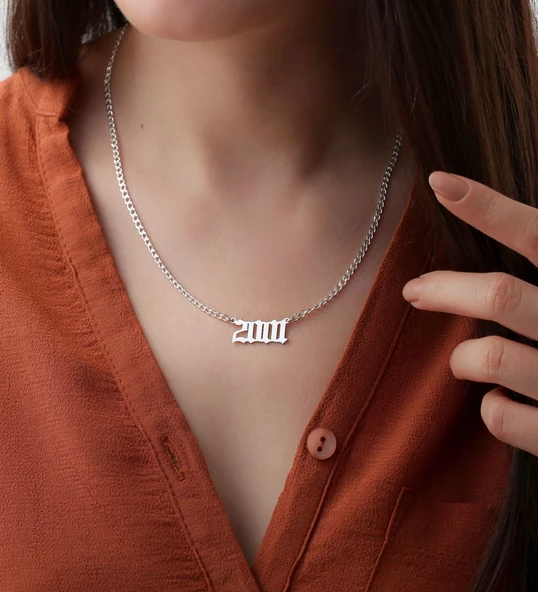 Vaoov 925 Ayar Gümüş Tarihli Kalın Zincir Kolye - Resim 2