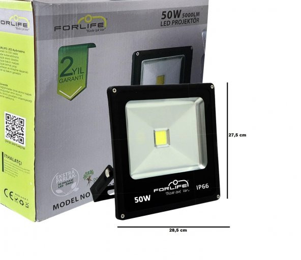 50W GÜNIŞIĞI RENGİ Led Projektör park bahçe çevre site bina tabela dış mekan led lamba ledli projektör - 2