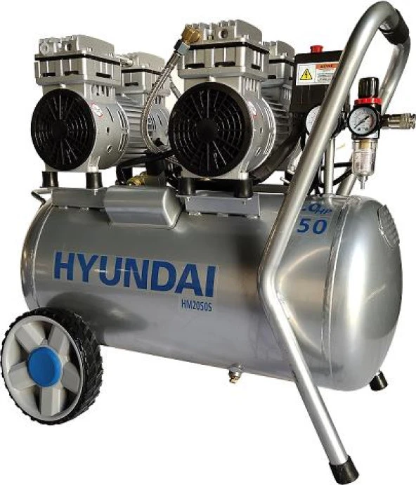 Hyundai HM2050S Hava Kompresörü Sessiz & Yağsız 1500W 50 Lt. - 2