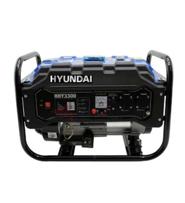 Hyundai HHY3300 Benzinli Jeneratör – 2.8 kW, 7 HP, 213 cc, AVR’li, Monofaze, İpli Çalıştırma