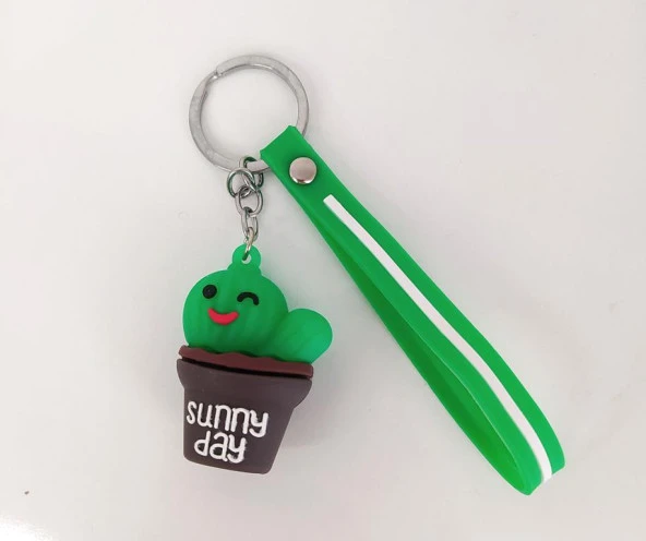 Sevimli Kaktüs Silikon Anahtarlık Çanta Süsü Oyuncak 12251 ürün görseli