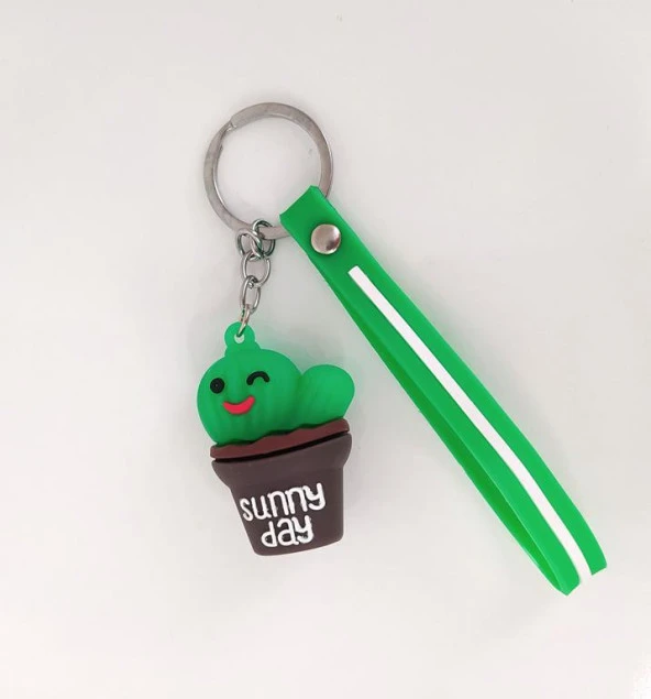 Sevimli Kaktüs Silikon Anahtarlık Çanta Süsü Oyuncak 12251 - Resim 2