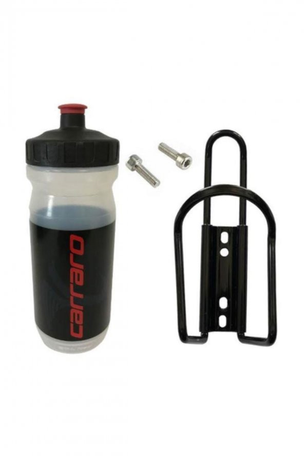 Siyah 600ml Matara Ve Matara Kafesi Seti Montaj Vidası Da