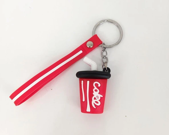 İçecek Kola Bardak Silikon Anahtarlık Çanta Süsü Oyuncak - 2