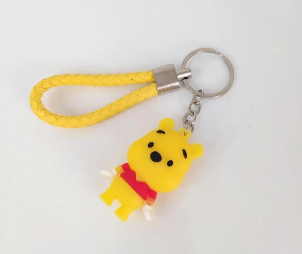 Sevimli Ayı Winnie Silikon Anahtarlık Çanta Süsü - 2