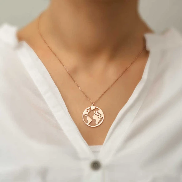 ​Gümüş Rose Dünya Kolye