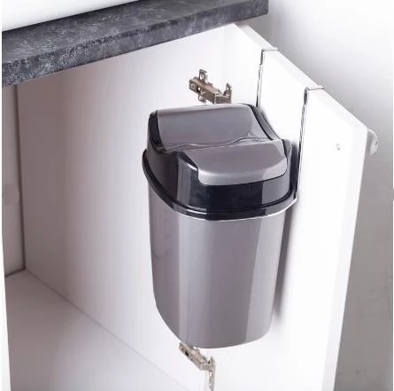 Geseus Mutfak Dolap İçi Askılı Geçmeli Pratik Kapak Çöp Kovası 5,5 LT-SF007