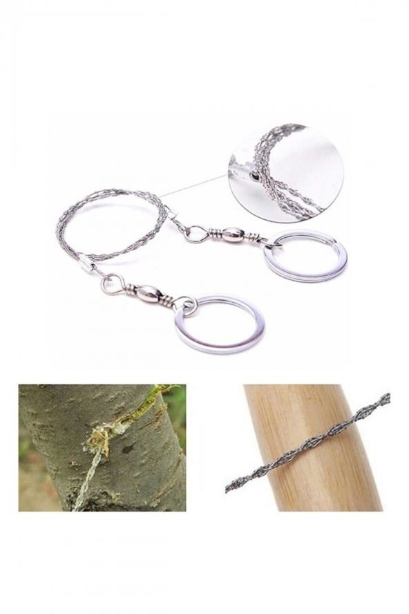 Paslanmaz Taşınabilir Mini Zincir Cep Testeresi Tel Ahşap Plastik Metal Kıl Testere Kamp Testere - 5