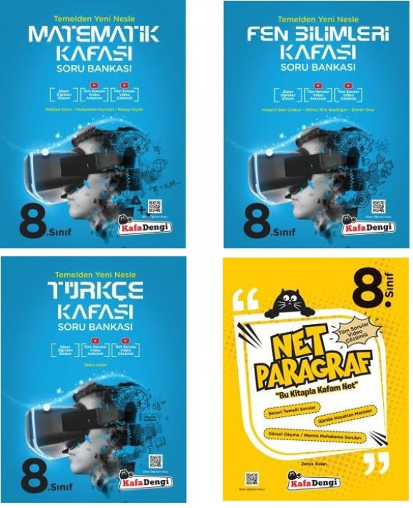 Kafadengi 8. Sınıf Lgs Matematik + Türkçe + Fen + Paragraf Kafası Soru Seti 4 Kitap 2023 ürün görseli