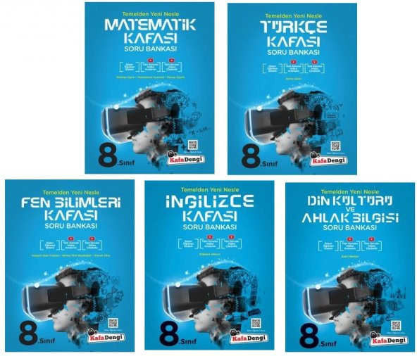 Kafadengi 8. Sınıf Lgs Matematik + Türkçe + Fen + İngilizce + Din Kafası Soru Seti 5 Kitap 2023 ürün görseli