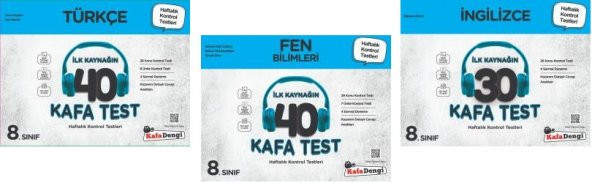 Kafadengi 2024 8. Sınıf Lgs Fen + Türkçe + İngilizce Kafa Test Seti 3 Kitap ürün görseli