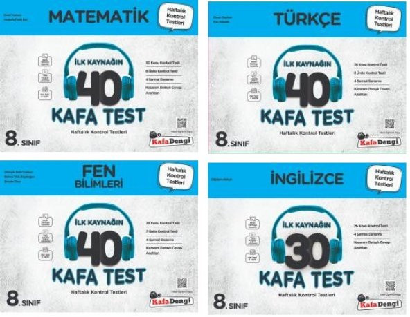 Kafadengi 2024 8. Sınıf Lgs Matematik + Türkçe + Fen + İngilizce Kafa Test Seti 4 Kitap