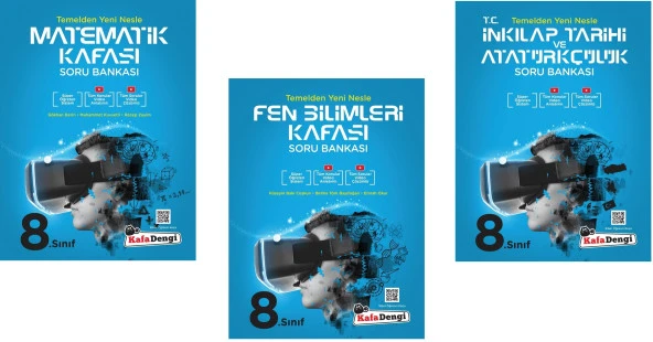 Kafadengi 2024 8. Sınıf Lgs Matematik + Fen + İnkılap Kafası Soru Seti 3 Kitap ürün görseli