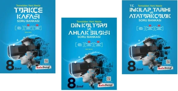 Kafadengi 2024 8. Sınıf Lgs Türkçe + Din + İnkılap Kafası Soru Seti 3 Kitap ürün görseli