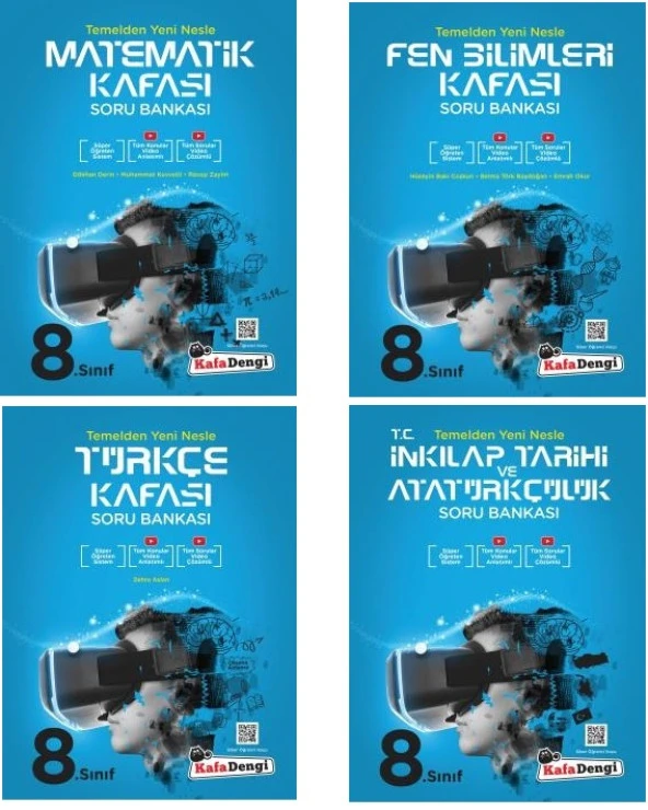 Kafadengi 2024 8. Sınıf Lgs Matematik + Türkçe + Fen + İnkılap Kafası Soru Seti 4 Kitap ürün görseli