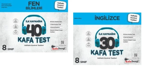 Kafadengi 2024 8. Sınıf Lgs Fen Bilimleri + İngilizce Kafa Test Seti 2 Kitap