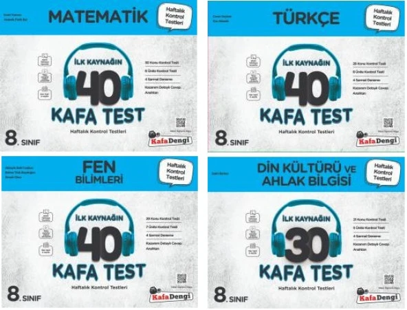 Kafadengi 2024 8. Sınıf Lgs Matematik + Türkçe + Fen + Din Kafa Test Seti 4 Kitap ürün görseli