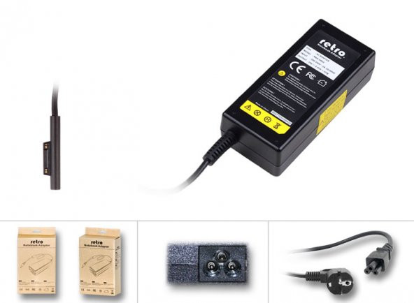 Microsoft Surface Pro 3, Pro 4, 15V 4A Tablet Adaptörü RTBA-MS03