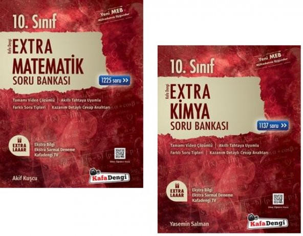 Kafadengi 10. Sınıf Matematik + Kimya Extra Soru Bankası Seti 2 Kitap 2023