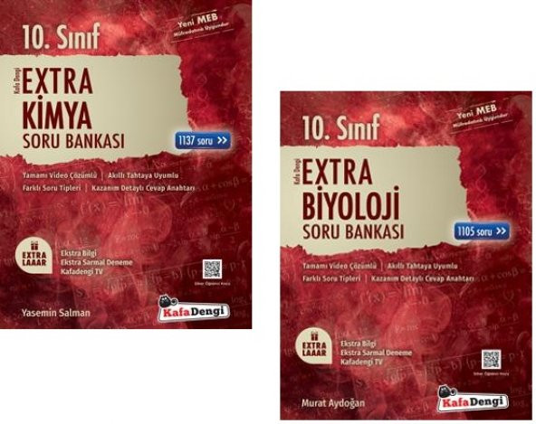 Kafadengi 10. Sınıf Kimya + Biyoloji Extra Soru Bankası Seti 2 Kitap 2023