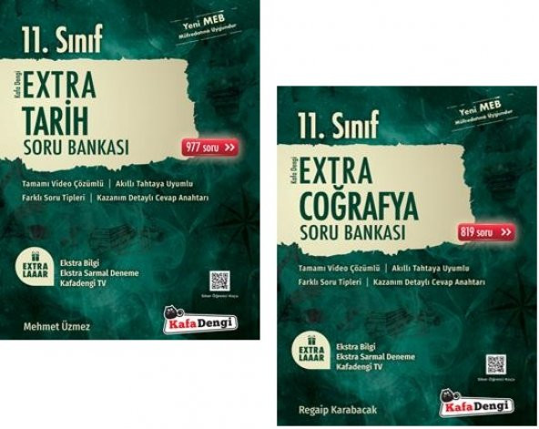 Kafadengi 11. Sınıf Tarih + Coğrafya Extra Soru Bankası Seti 2 Kitap 2023 ürün görseli