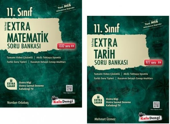 Kafadengi 11. Sınıf Matematik + Tarih Extra Soru Bankası Seti 2 Kitap 2023 ürün görseli