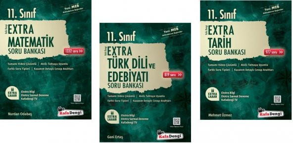 Kafadengi 11. Sınıf Matematik + Edebiyat + Tarih Extra Soru Seti 3 Kitap 2023 ürün görseli