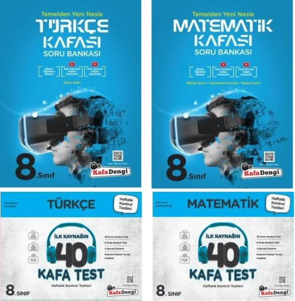 Kafadengi 8. Sınıf Lgs Türkçe Matematik Kafa Soru + Test Seti 4 Kitap 2023