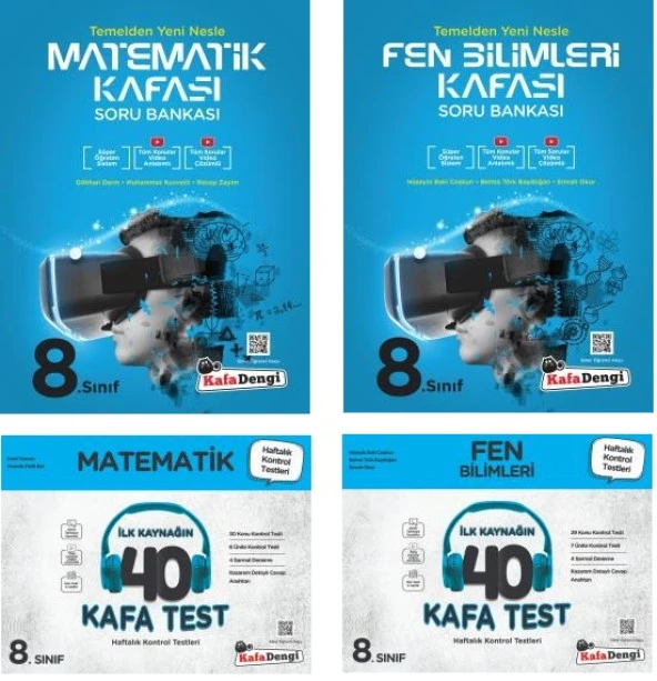 Kafadengi 2024 8. Sınıf Lgs Matematik Fen Bilimleri Kafa Soru + Test Seti 4 Kitap