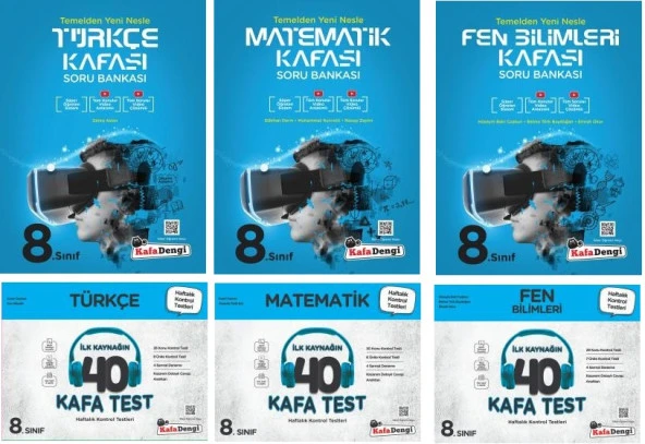 Kafadengi 2024 8. Sınıf Lgs Matematik Türkçe Fen Kafa Soru + Test Seti 6 Kitap ürün görseli