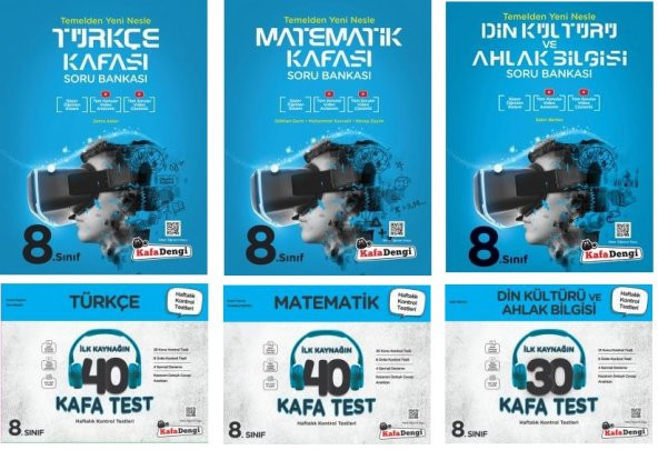 Kafadengi 8. Sınıf Lgs Matematik + Türkçe + Din Kafa Soru + Test Seti 6 Kitap 2023 ürün görseli