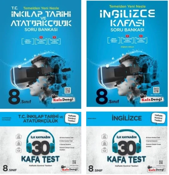 Kafadengi 2024 8. Sınıf Lgs İngilizce + İnkılap Tarihi Kafa Soru + Test Seti 4 Kitap ürün görseli