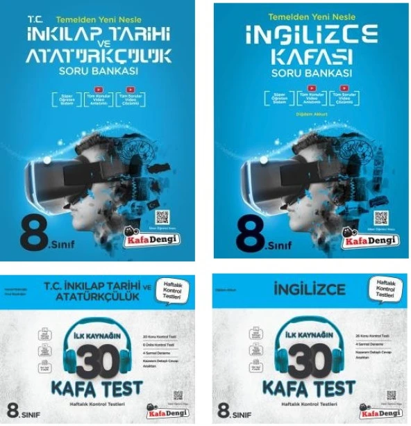 Kafadengi 2024 8. Sınıf Lgs İngilizce + İnkılap Tarihi Kafa Soru + Test Seti 4 Kitap ürün görseli