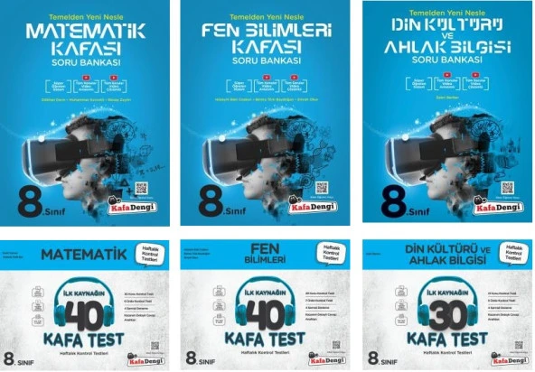 Kafadengi 2024 8. Sınıf Lgs Matematik + Fen + Din Kafa Soru + Test Seti 6 Kitap ürün görseli