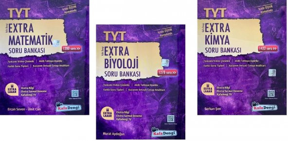 Kafadengi Tyt Matematik + Kimya + Biyoloji Extra Soru Seti 3 Kitap 2023