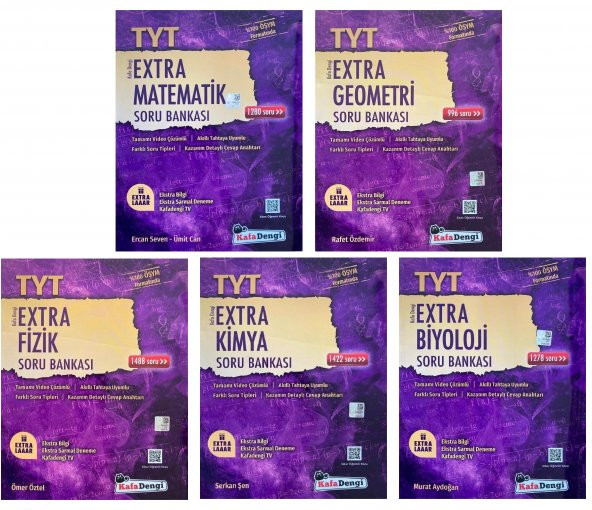 Kafadengi Tyt Matematik + Geometri + Fizik + Kimya + Biyoloji Extra Soru Seti 5 Kitap 2023