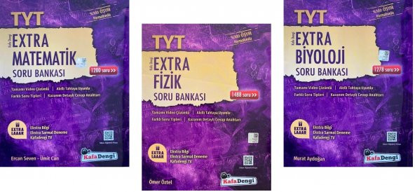 Kafadengi Tyt Matematik + Biyoloji + Fizik Extra Soru Seti 3 Kitap 2023 ürün görseli