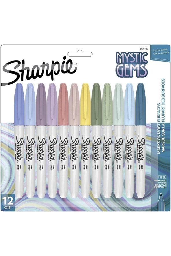 Sharpie Fine Permanent Markör Mystic Gems 12 Renk Blister