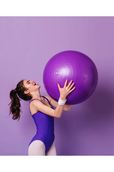 Dayanıklı Yüksek Kalite Şeffaf Fitilli Pilates Topu Ve Pompa Seti Denge,Aerobik,Yoga,Fitness Topu - 5