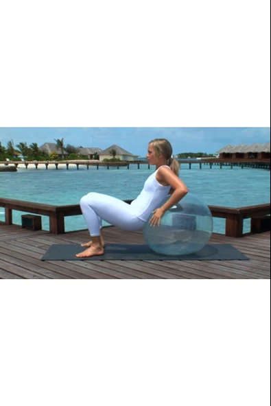 Dayanıklı Yüksek Kalite Şeffaf Fitilli Pilates Topu Ve Pompa Seti Denge,Aerobik,Yoga,Fitness Topu