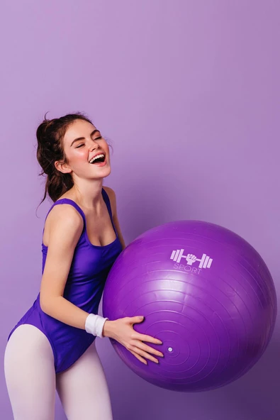 Dayanıklı Yüksek Kalite Şeffaf Fitilli Pilates Topu Ve Pompa Seti Denge,Aerobik,Yoga,Fitness Topu - 4