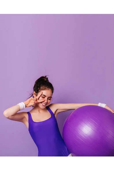 Dayanıklı Yüksek Kalite Şeffaf Fitilli Pilates Topu Ve Pompa Seti Denge,Aerobik,Yoga,Fitness Topu - 6