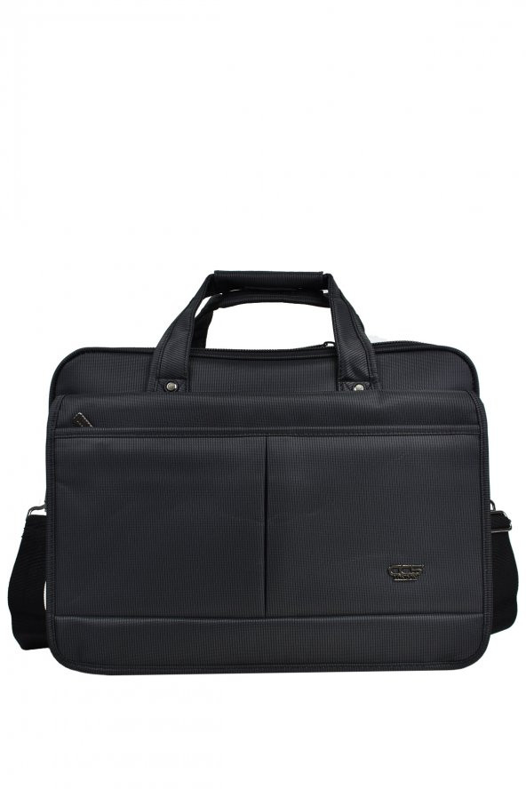 Elatae Lüks Kumaş Çok Gözlü Laptop & Evrak Çantası Siyah 71439 - Resim 2