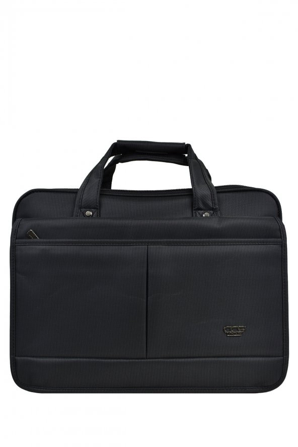 Elatae Lüks Kumaş Çok Gözlü Laptop & Evrak Çantası Siyah 71439 - Resim 3