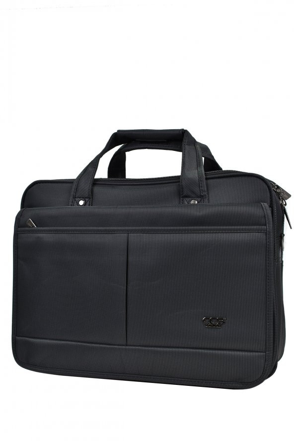 Elatae Lüks Kumaş Çok Gözlü Laptop & Evrak Çantası Siyah 71439 - Resim 4