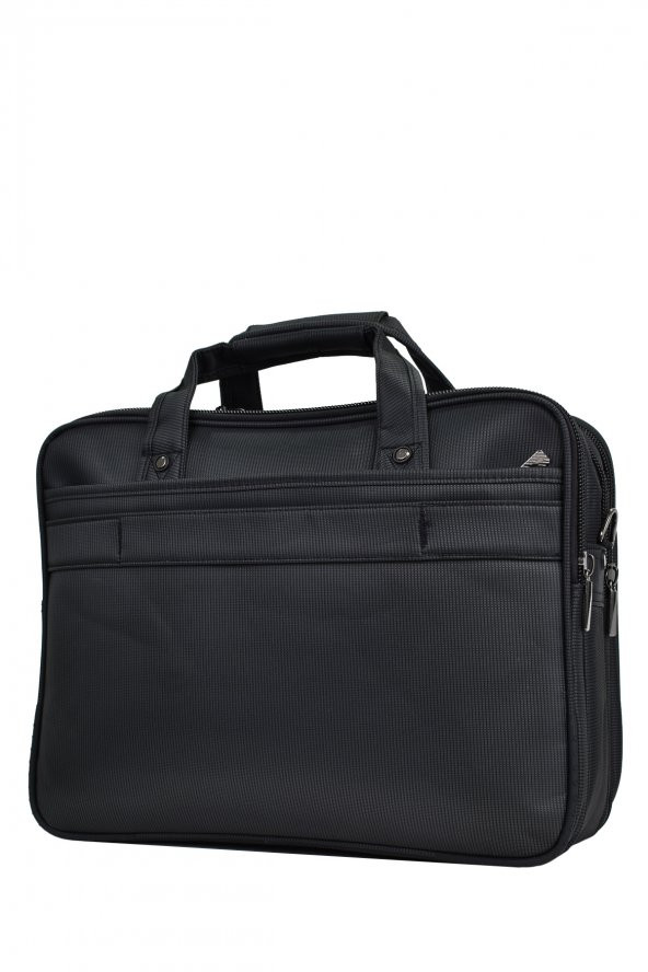 Elatae Lüks Kumaş Çok Gözlü Laptop & Evrak Çantası Siyah 71439 - Resim 6