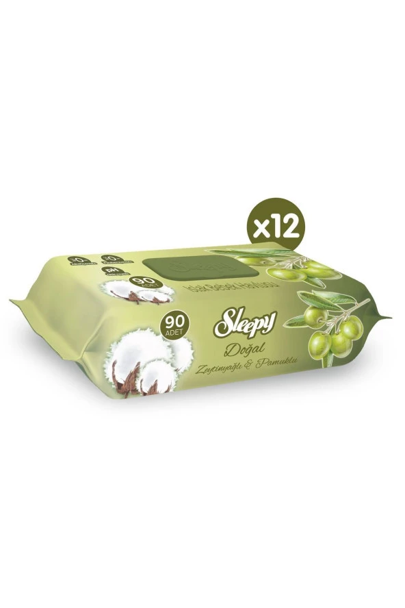 Sleepy Doğal Zeytinyağlı Ve Pamuklu Islak Bebek Havlusu 12x90 (1080 YAPRAK) - 2