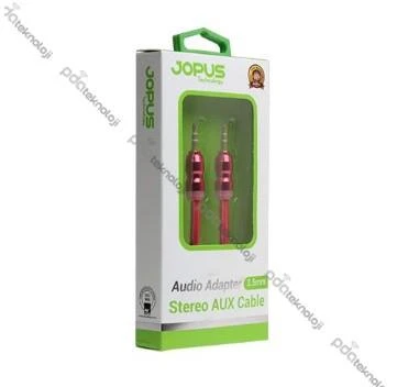 Jopus Kaliteli 3,5mm Aux Kablosu - Kırmızı - Resim 2