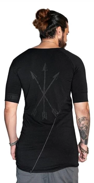 Capotrio Erkek Bohem Kısa Kol Uzun T-Shirt Siyah - 3