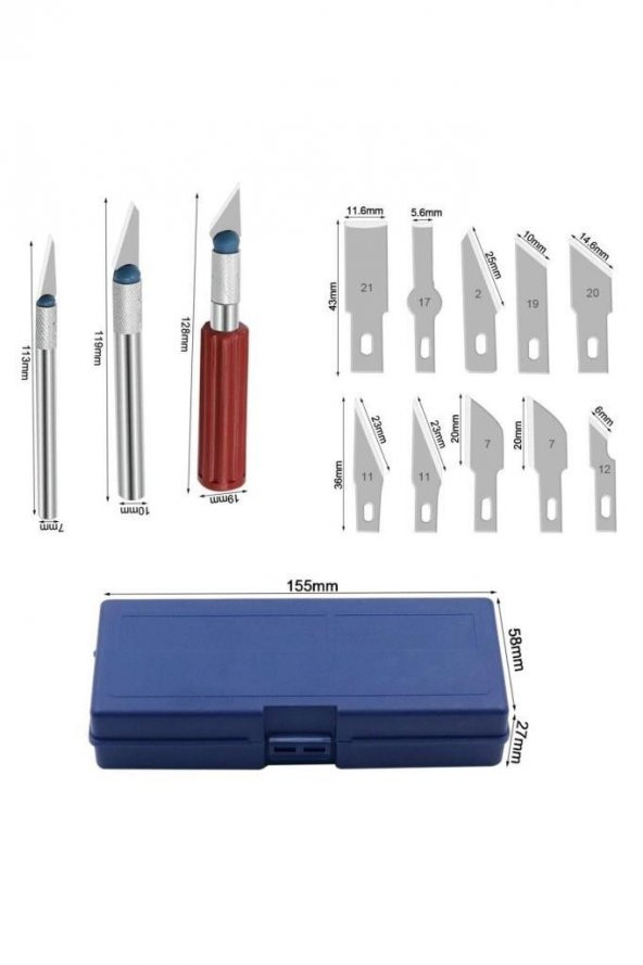 BN5 Hobi Gravür Ahşap Oyma Şekil Verme Maket Bıçak Neşter Seti - 3